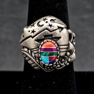 Vintage Shube Dakota West Sterling Bear Ring, size 7